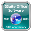 Screenshot of our 10th anniversary SSuite Office Logo, Happy New Year 2013.